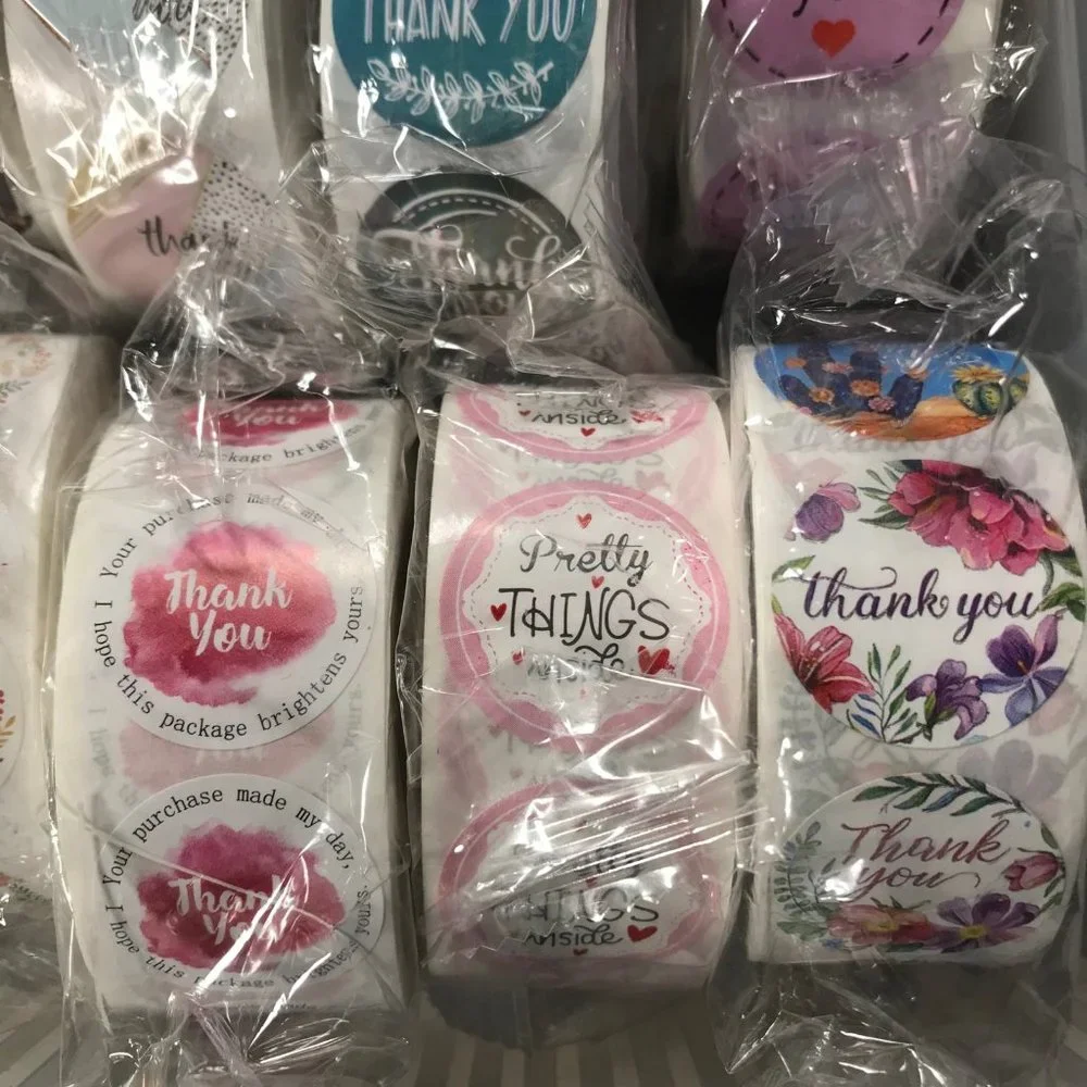 10 thank you sicker rolls 500 stickers per roll